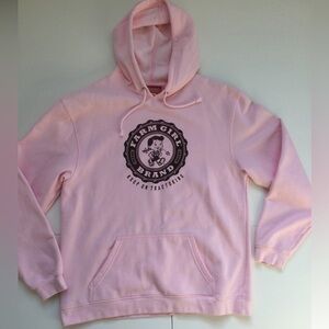 Farm Girl Brand Keep On Tractoring  Pink Hooded Sweatshirt Size XL